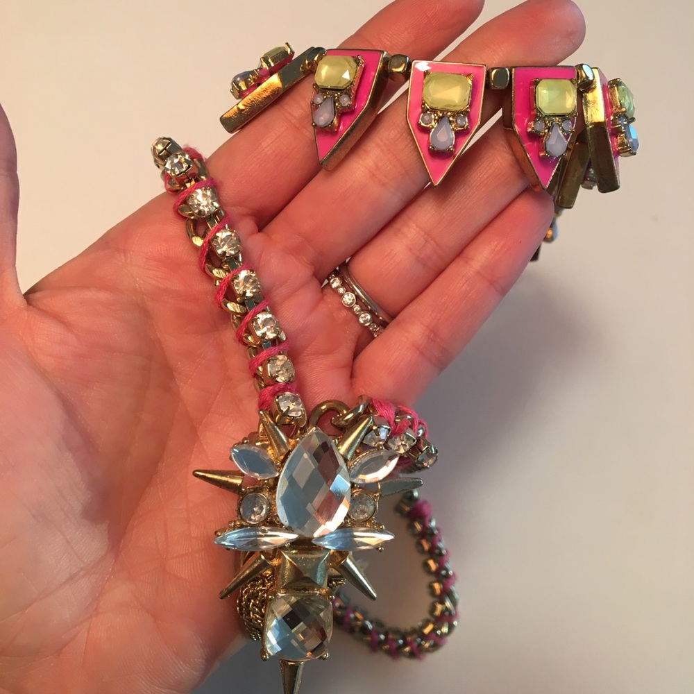 BaubleBar Link and Gold Double Necklace Set